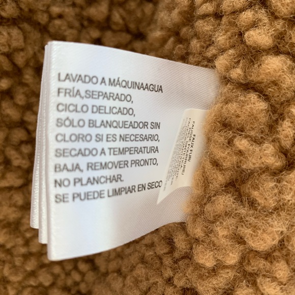 NWT MICHAEL KORS Faux Fur Brown Coat Snap Close Large Pockets Logo on Sleeve XL - Picture 11 of 16